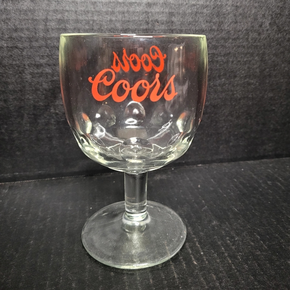 Vintage Coors Beer Logo Thumbprint Glass